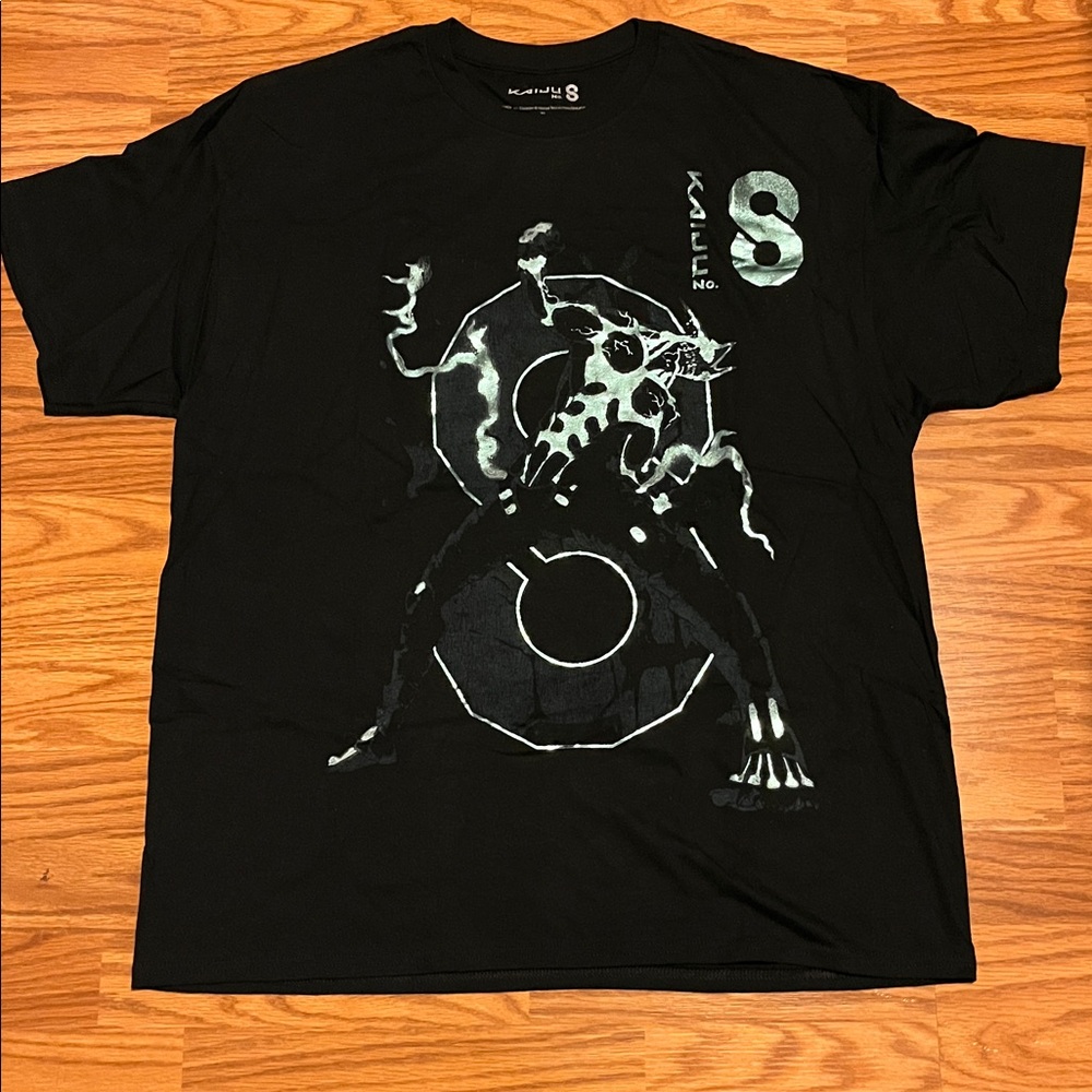 Kaiju No. 8 Blue Foil graphic Mens XL T-Shirt pacific rim black tee